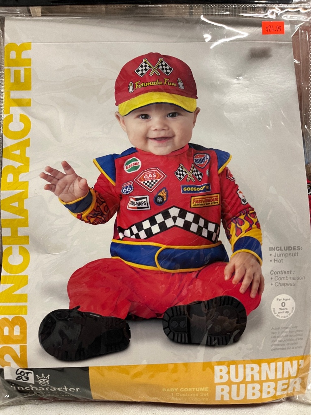 Burnin' Rubber Racecar Driver Baby Costume Size XS 0-6 Months Brand New